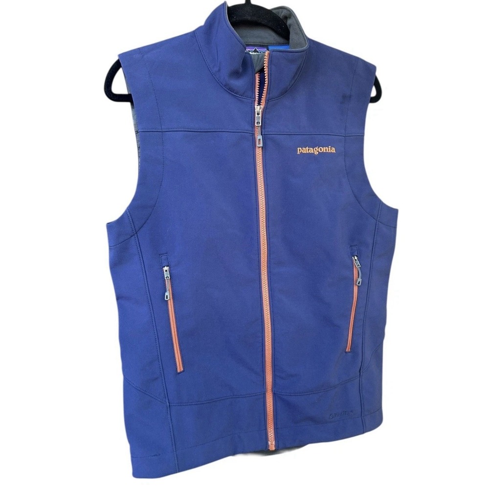 Patagonia Adze Blue Softshell Polartec Hiking Outdoor Vest Mens M 83330